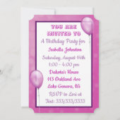 Meisje en haar Hond Paarse Verjaardagsfeestje Kaart (Achterkant)