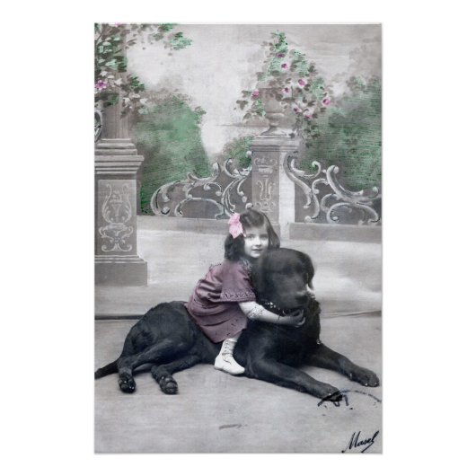 Meisje en haar hond perfect poster (Voorkant)