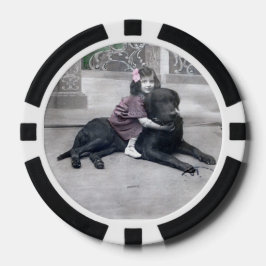 Meisje en haar Hond Poker Chips