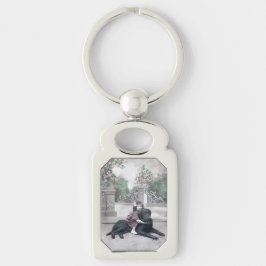 Meisje en haar Hond Sleutelhanger