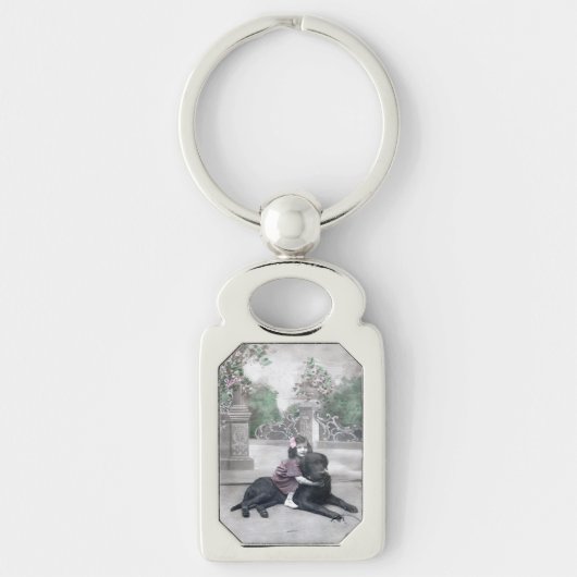 Meisje en haar Hond Sleutelhanger (Voorkant)