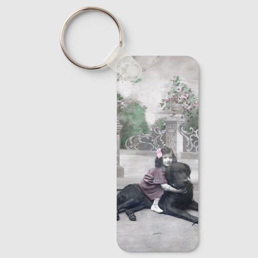 Meisje en haar Hond Sleutelhanger (Voorkant)