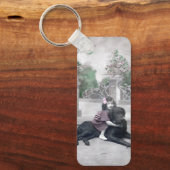 Meisje en haar Hond Sleutelhanger (Voorkant)