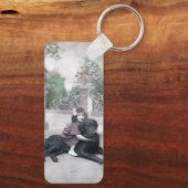Meisje en haar Hond Sleutelhanger (Achterkant)