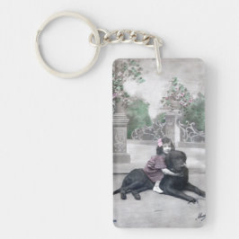 Meisje en haar Hond Sleutelhanger