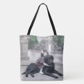 Meisje en haar Hond Tote Bag (Achterkant)