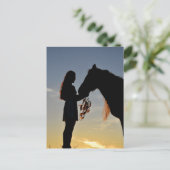 MEISJE EN HAAR HORSE BRIEFKAART (Staand voorkant)
