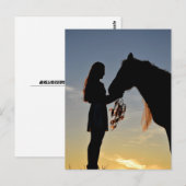 MEISJE EN HAAR HORSE BRIEFKAART (Voorkant / Achterkant)