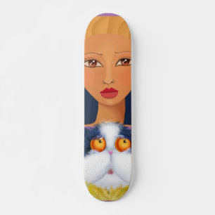 MEISJE EN HAAR KAT SKATEBOARDEN PERSOONLIJK SKATEBOARD