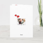 Meisje en haar labrador met hart ballonnen verjaar kaart (Achterkant)