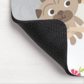 Meisje en haar pug mousepad muismat (Hoek)