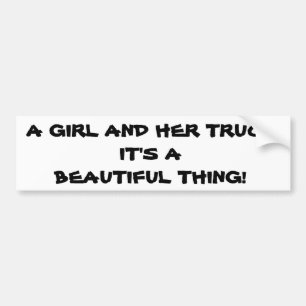 Meisje en haar truck bumpersticker