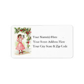  Meisje en Holly Adreslabel Etiket (Voorkant)