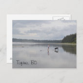 Meisje en hond aan het strand briefkaart (Voorkant / Achterkant)