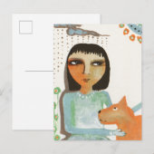 Meisje en hond briefkaart (Voorkant / Achterkant)