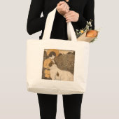 Meisje en hond grote tote bag (Voorkant (product))