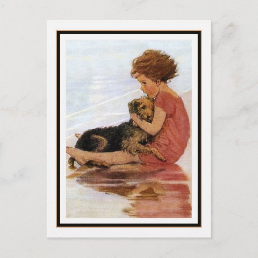  meisje en hond Jessie Willcox Smith Briefkaart (Voorkant)