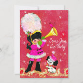 meisje en hond kerst nieuwjaar kaart (Voorkant)