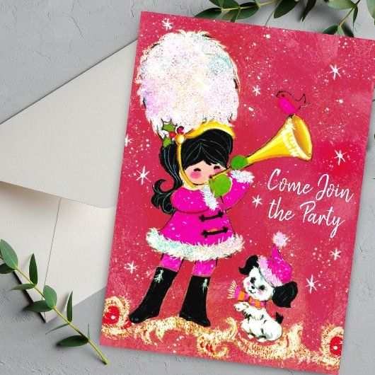 meisje en hond kerst nieuwjaar kaart