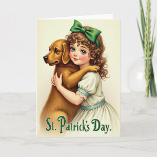 Meisje En Hond Knuffelkaart Kaart