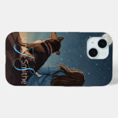 Meisje en Hond Monogram Case-Mate iPhone Case (Achterkant (horizontaal))
