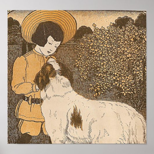 Meisje en hond poster (Voorkant)