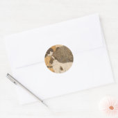 Meisje en hond ronde sticker (Envelop)