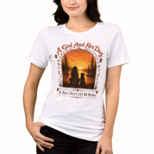 Meisje en hond Silhouette kleding, cadeau voor hui