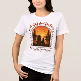 Meisje en hond Silhouette kleding, cadeau voor hui Tri-Blend Shirt