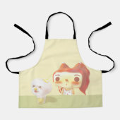 Meisje en Hond Soda Illustratie Schort (Voorkant)