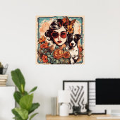 Meisje en hond vrienden poster (Thuiskantoor)