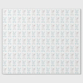Meisje en Jongen Bunny Baby shower Wrapping Paper Cadeaupapier (Vlak)