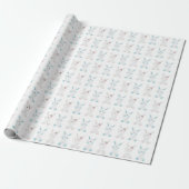 Meisje en Jongen Bunny Baby shower Wrapping Paper Cadeaupapier (Uitgerold)