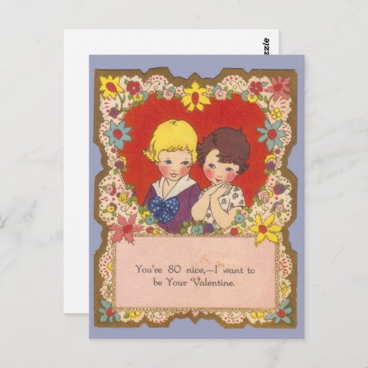  meisje en jongen in de Valentijn van het hart Briefkaart (Voorkant / Achterkant)