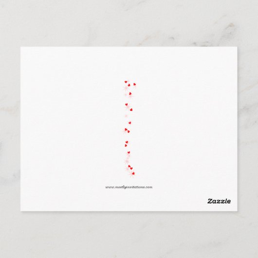  meisje en jongen in de Valentijn van het hart Briefkaart (Achterkant)