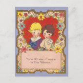  meisje en jongen in de Valentijn van het hart Briefkaart (Voorkant)