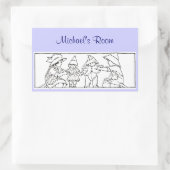 Meisje en jongen met speelgoed Aangepaste  kunst Rechthoekige Sticker (Tas)