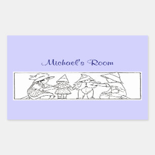 Meisje en jongen met speelgoed Aangepaste  kunst Rechthoekige Sticker