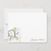 Meisje en jongen twijfelt Paarse erwten in een paa Bedankkaart (Voorkant)