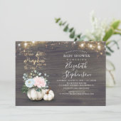 Meisje en Jongen Twins Herfst Pumpkins Baby shower Kaart (Staand voorkant)