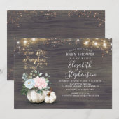 Meisje en Jongen Twins Herfst Pumpkins Baby shower Kaart (Voorkant / Achterkant)