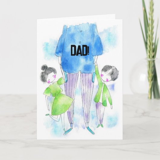 MEISJE EN JONGEN VADERDAG KAART (Voorkant)