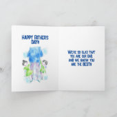 MEISJE EN JONGEN VADERDAG KAART (Binnen)