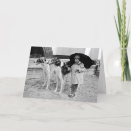 Meisje en Kaart Borzoi