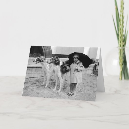 Meisje en Kaart Borzoi (Voorkant)