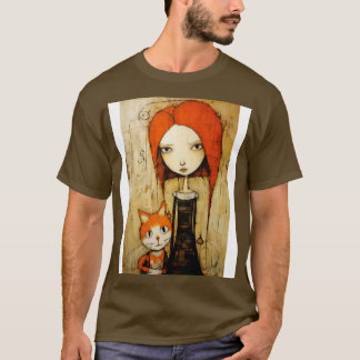 Meisje en Kat 4 T-shirt