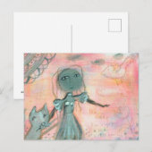 Meisje en Kat Briefkaart (Voorkant / Achterkant)