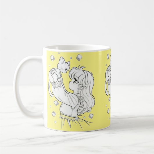 Meisje en kat koffiemok (Links)