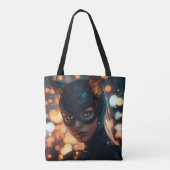 Meisje en kat Powa Tote Bag (Achterkant)