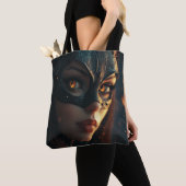 Meisje en kat Powa Tote Bag (Dichtbij)